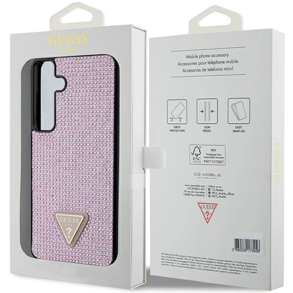 Guess Rhinestone Triangle case for Samsung Galaxy S24+ - pink_7