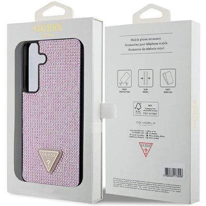 Guess Rhinestone Triangle case for Samsung Galaxy S24+ - pink_7
