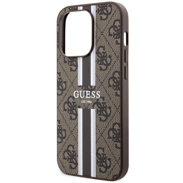 Guess 4G Printed Stripes MagSafe case for iPhone 15 Pro - brown_5