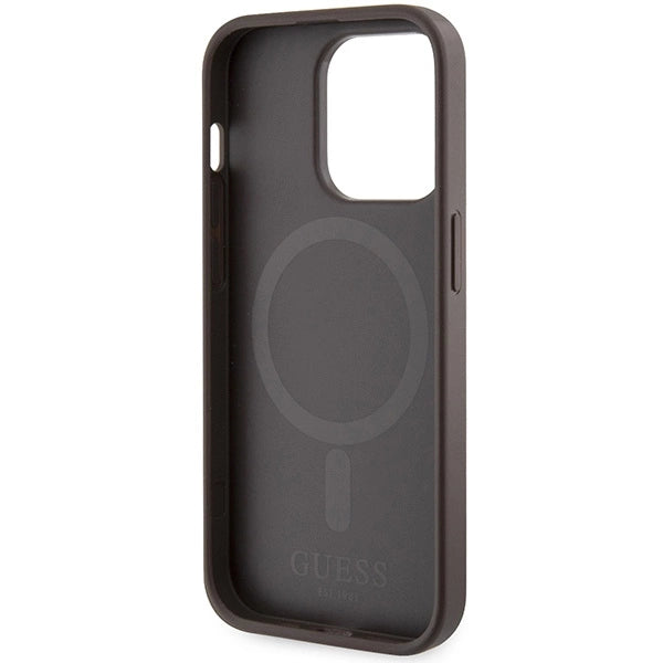Guess 4G Printed Stripes MagSafe case for iPhone 15 Pro - brown_6