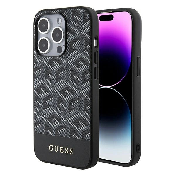 Guess GCube Stripes MagSafe case for iPhone 15 Pro Max - black_0
