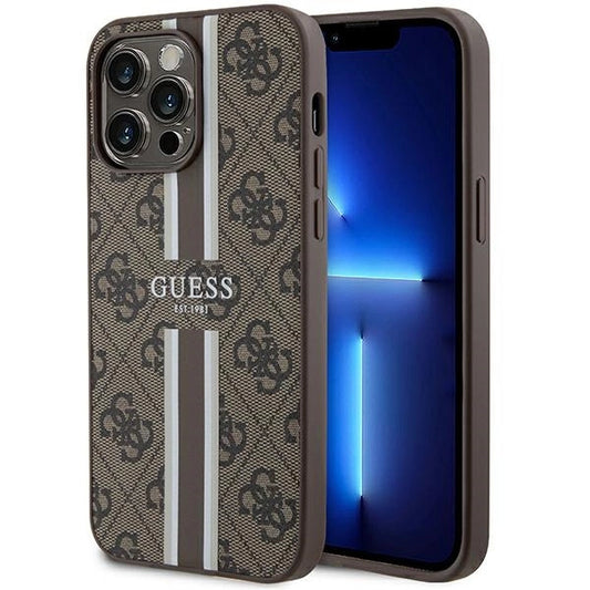 Guess 4G Printed Stripes MagSafe case for iPhone 15 Pro Max - brown_0