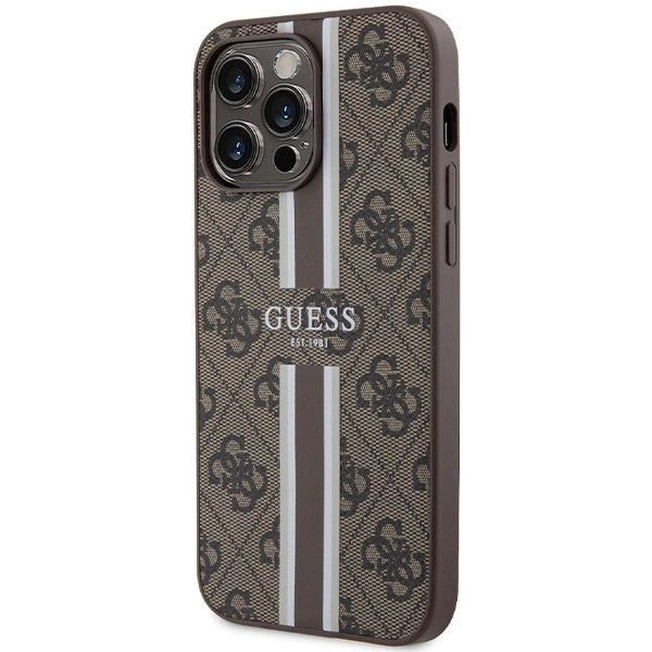Guess 4G Printed Stripes MagSafe case for iPhone 15 Pro Max - brown_1