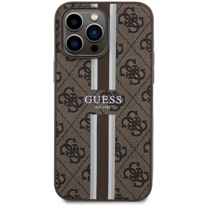 Guess 4G Printed Stripes MagSafe case for iPhone 15 Pro Max - brown_2