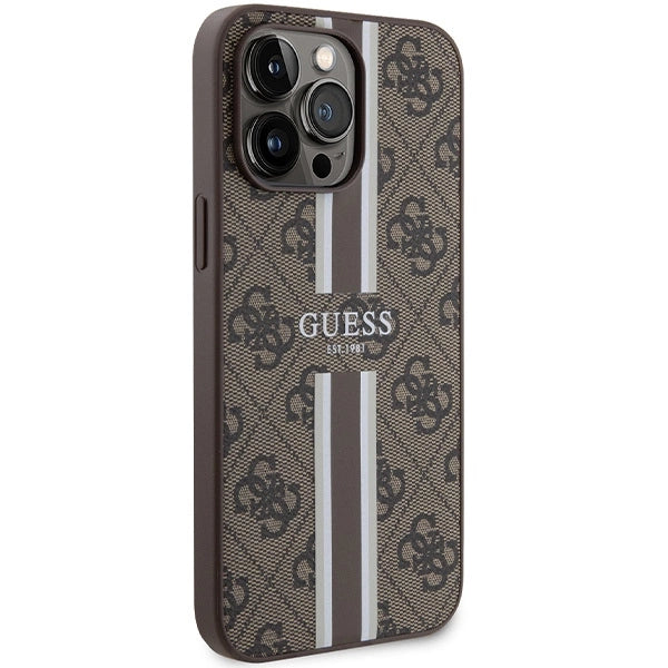 Guess 4G Printed Stripes MagSafe case for iPhone 15 Pro Max - brown_3