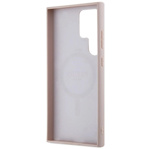 Guess 4G Collection Leather Metal Logo MagSafe Case for Samsung Galaxy S24 Ultra - Pink_6