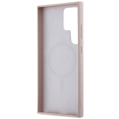 Guess 4G Collection Leather Metal Logo MagSafe Case for Samsung Galaxy S24 Ultra - Pink_6