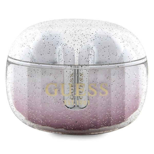 Guess Glitter Gradient TWS Bluetooth headphones + docking station - pink_0