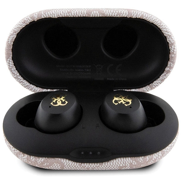 TWS Guess 4G Metal Bluetooth headphones with ENC docking station - pink_3