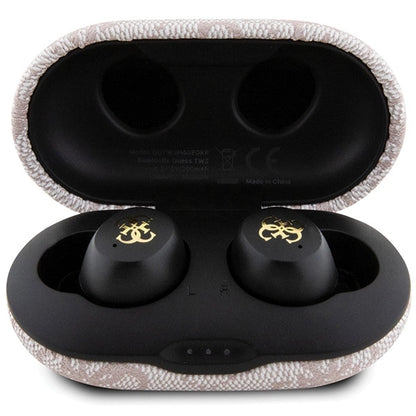 TWS Guess 4G Metal Bluetooth headphones with ENC docking station - pink_3