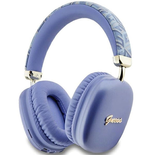 Guess GCube Metallic Script Logo Headphones - Purple_0