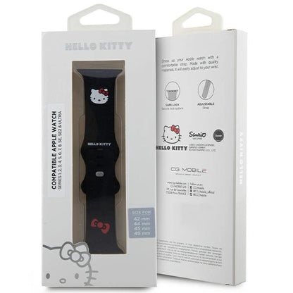 Hello Kitty Silicone Kitty Head Strap for Apple Watch 42/44/45/49mm - Black_4
