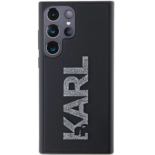 Karl Lagerfeld 3D Rubber Glitter Logo case for Samsung Galaxy S23 Ultra - black_1