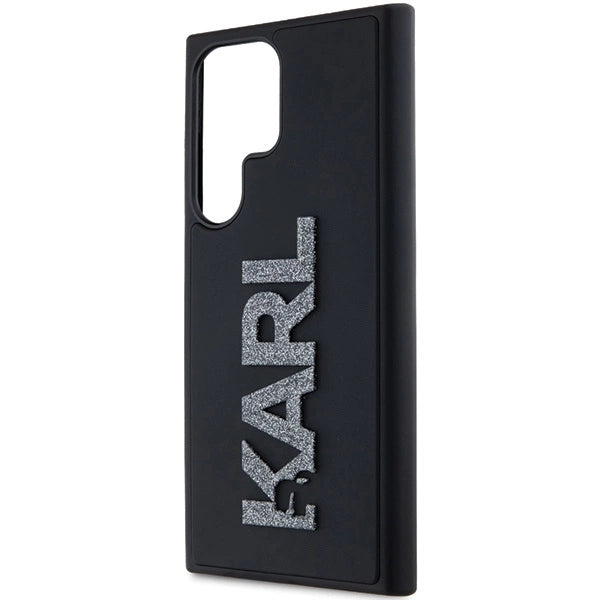 Karl Lagerfeld 3D Rubber Glitter Logo case for Samsung Galaxy S23 Ultra - black_4