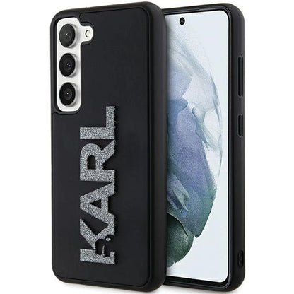 Karl Lagerfeld 3D Rubber Glitter Logo case for Samsung Galaxy S23+ - black_0