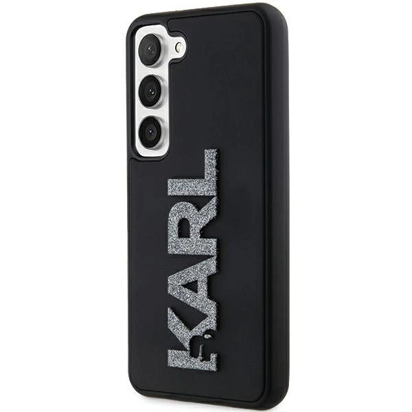 Karl Lagerfeld 3D Rubber Glitter Logo case for Samsung Galaxy S23+ - black_1