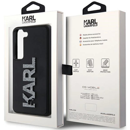 Karl Lagerfeld 3D Rubber Glitter Logo case for Samsung Galaxy S23+ - black_7