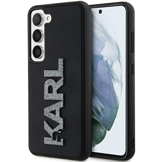 Karl Lagerfeld 3D Rubber Glitter Logo case for Samsung Galaxy S23 - black_0
