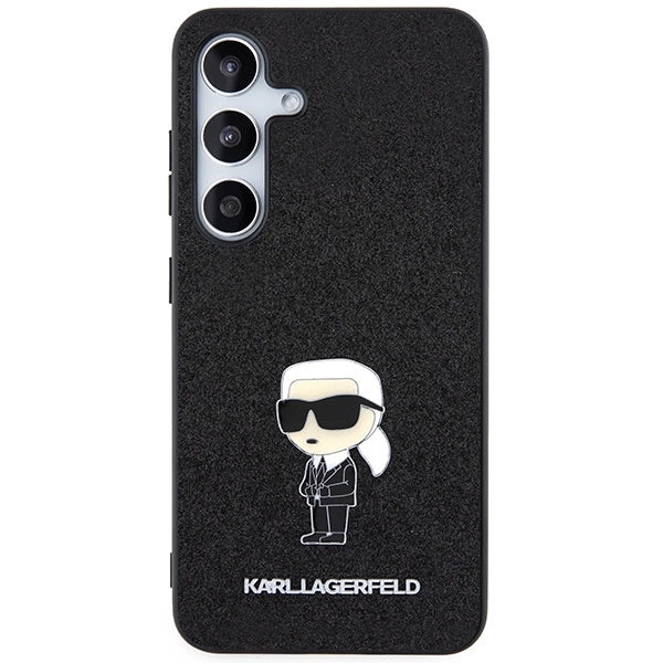 Karl Lagerfeld Fixed Glitter Ikonik Logo Metal Pin case for Samsung Galaxy S24+ - black_2