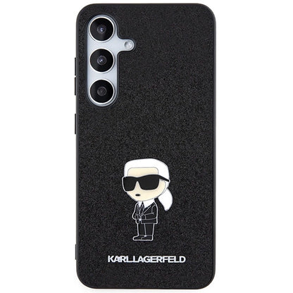 Karl Lagerfeld Fixed Glitter Ikonik Logo Metal Pin case for Samsung Galaxy S24+ - black_2