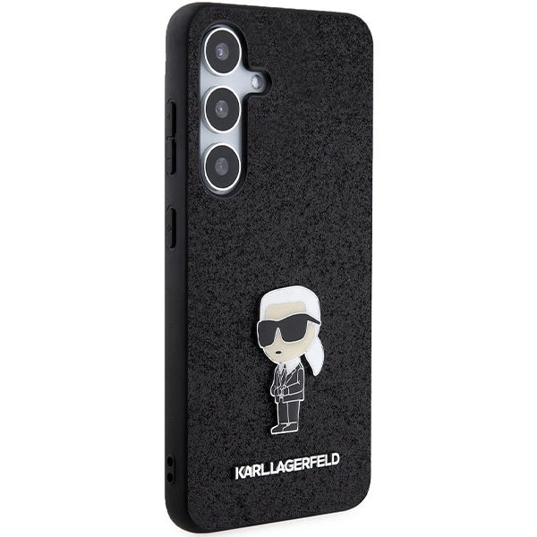 Karl Lagerfeld Fixed Glitter Ikonik Logo Metal Pin case for Samsung Galaxy S24+ - black_3