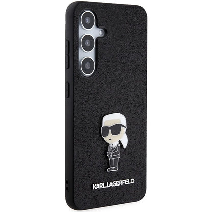 Karl Lagerfeld Fixed Glitter Ikonik Logo Metal Pin case for Samsung Galaxy S24+ - black_3