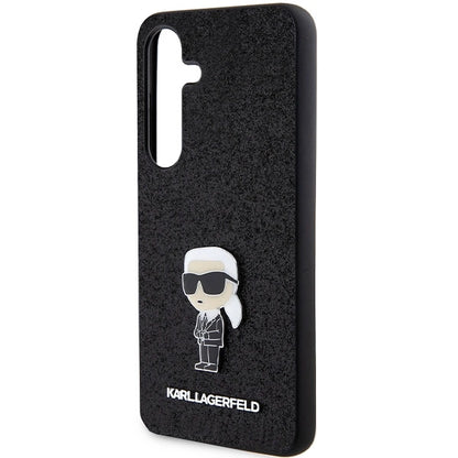Karl Lagerfeld Fixed Glitter Ikonik Logo Metal Pin case for Samsung Galaxy S24+ - black_5