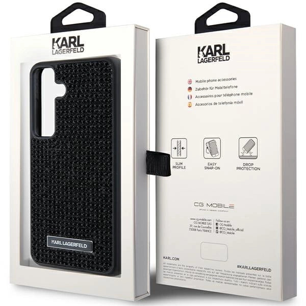 Karl Lagerfeld Rhinestone Metal Logo case for Samsung Galaxy S24+ - black_7