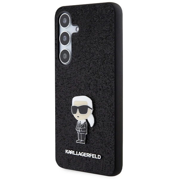 Karl Lagerfeld Fixed Glitter Ikonik Logo Metal Pin case for Samsung Galaxy S24 - black_1