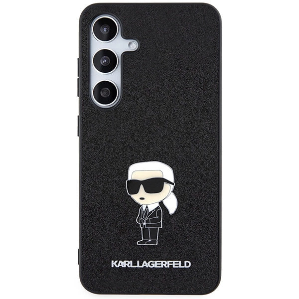 Karl Lagerfeld Fixed Glitter Ikonik Logo Metal Pin case for Samsung Galaxy S24 - black_2