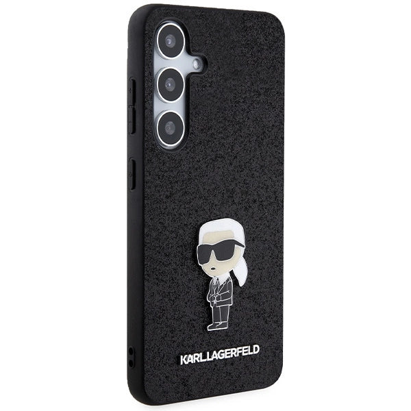 Karl Lagerfeld Fixed Glitter Ikonik Logo Metal Pin case for Samsung Galaxy S24 - black_3