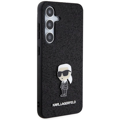 Karl Lagerfeld Fixed Glitter Ikonik Logo Metal Pin case for Samsung Galaxy S24 - black_3