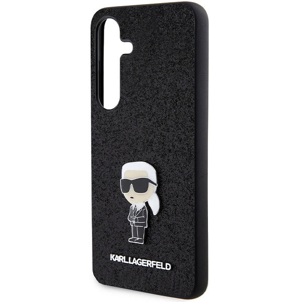 Karl Lagerfeld Fixed Glitter Ikonik Logo Metal Pin case for Samsung Galaxy S24 - black_5