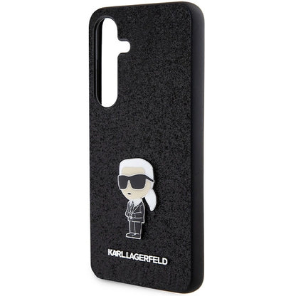 Karl Lagerfeld Fixed Glitter Ikonik Logo Metal Pin case for Samsung Galaxy S24 - black_5
