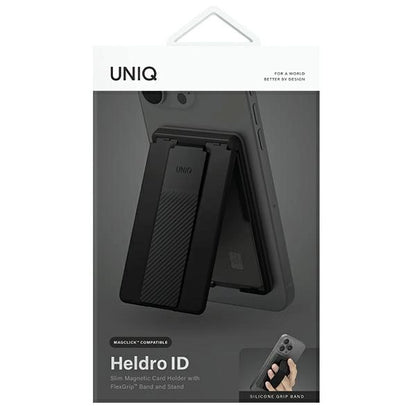 Uniq Heldro ID magnetic wallet with support and band - black_9