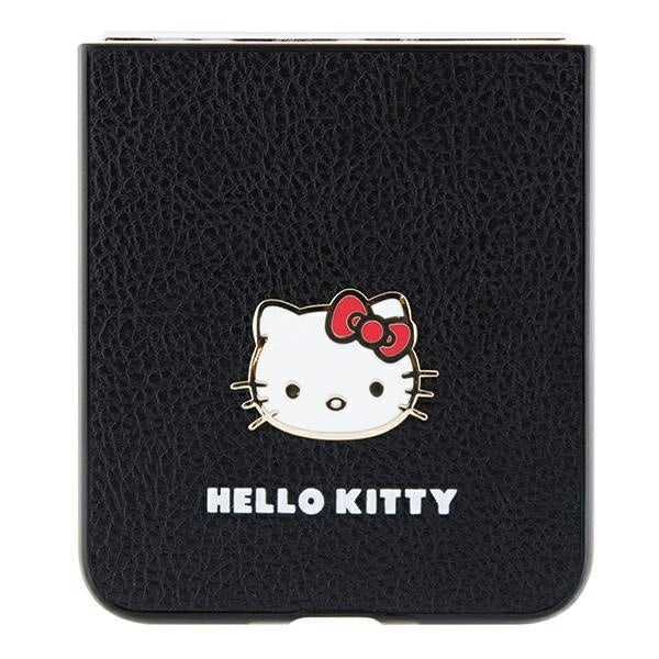 Hello Kitty Metal Logo Kitty Head case for Samsung Galaxy Z Flip 5 - black_4