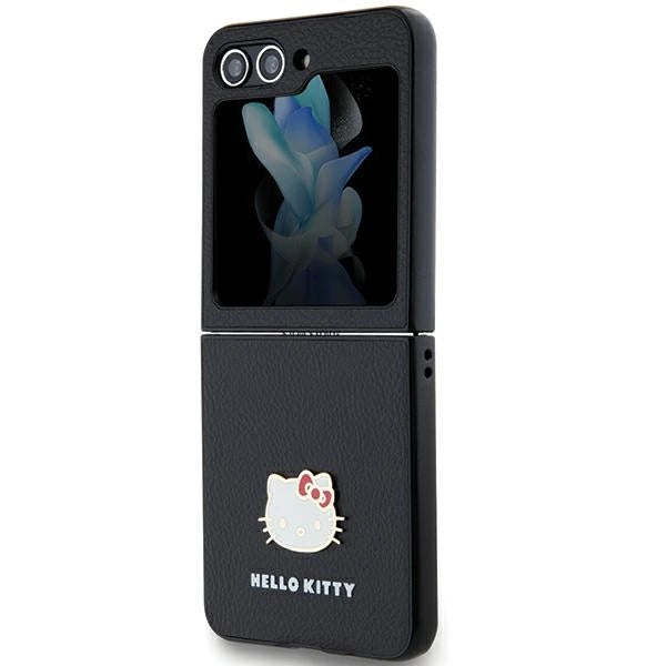 Hello Kitty Metal Logo Kitty Head case for Samsung Galaxy Z Flip 5 - black_5