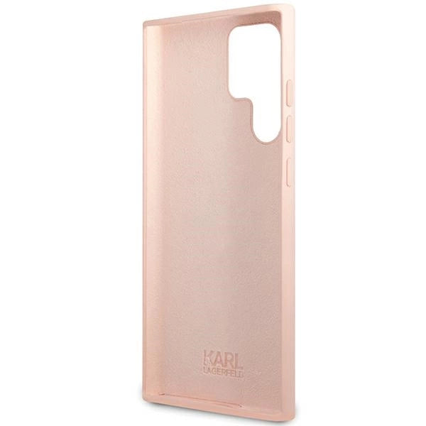 Karl Lagerfeld Silicone Choupette Metal Pin case for Samsung Galaxy S23 Ultra - pink_6