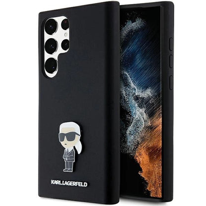 Karl Lagerfeld Silicone Ikonik Metal Pin case for Samsung Galaxy S23 Ultra - black_0