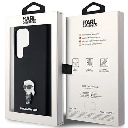 Karl Lagerfeld Silicone Ikonik Metal Pin case for Samsung Galaxy S23 Ultra - black_7