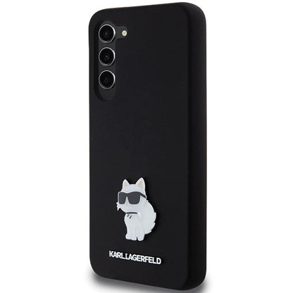 Karl Lagerfeld Silicone Choupette Metal Pin case for Samsung Galaxy S23+ - black_1