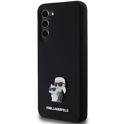 Karl Lagerfeld Silicone Karl&amp;Choupette Metal Pin case for Samsung Galaxy S23+ - black_1
