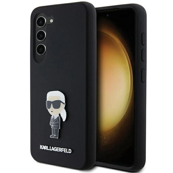 Karl Lagerfeld Silicone Ikonik Metal Pin case for Samsung Galaxy S23+ - black_0