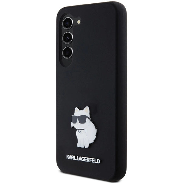 Karl Lagerfeld Silicone Choupette Metal Pin case for Samsung Galaxy S23 - black_1