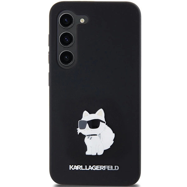 Karl Lagerfeld Silicone Choupette Metal Pin case for Samsung Galaxy S23 - black_2