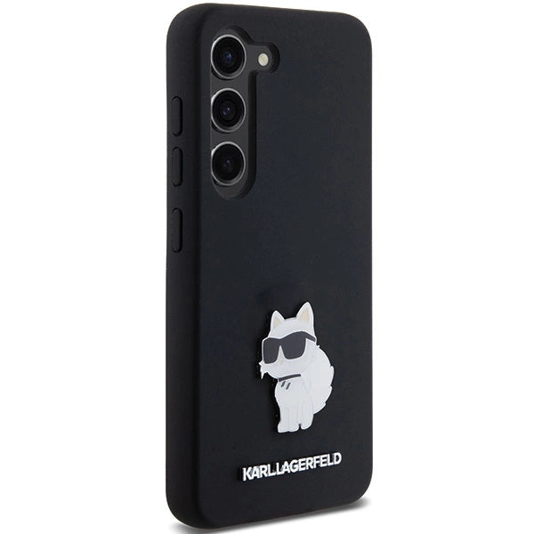 Karl Lagerfeld Silicone Choupette Metal Pin case for Samsung Galaxy S23 - black_3
