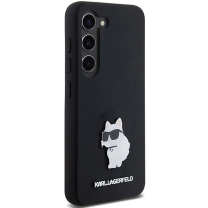 Karl Lagerfeld Silicone Choupette Metal Pin case for Samsung Galaxy S23 - black_3