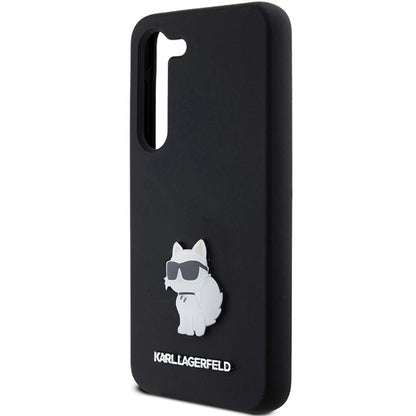 Karl Lagerfeld Silicone Choupette Metal Pin case for Samsung Galaxy S23 - black_5