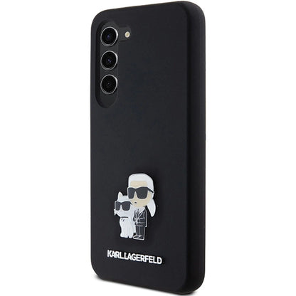 Karl Lagerfeld Silicone Karl&amp;Choupette Metal Pin case for Samsung Galaxy S23 - black_1