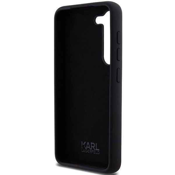 Karl Lagerfeld Silicone Karl&amp;Choupette Metal Pin case for Samsung Galaxy S23 - black_6